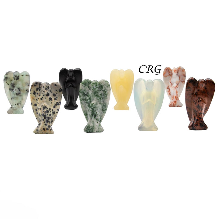 Mini Angel Mixed Gemstone Set (8 Pieces) Size 1.5 Inches Polished Angel Gemstone CarvingsCrystal River Gems