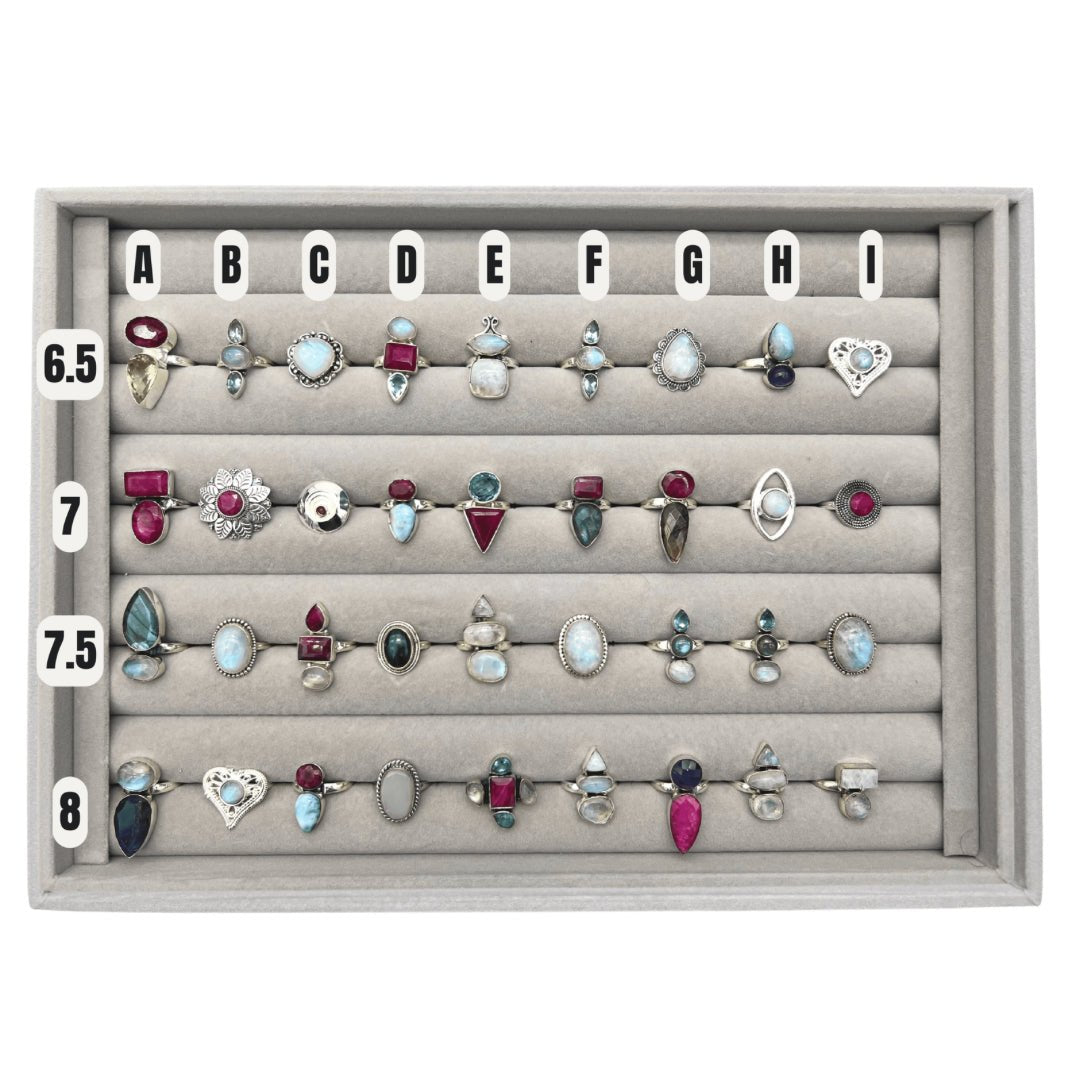 Mix Gemstone Ring (925 Sterling Silver) Choose your size and style.Crystal River Gems
