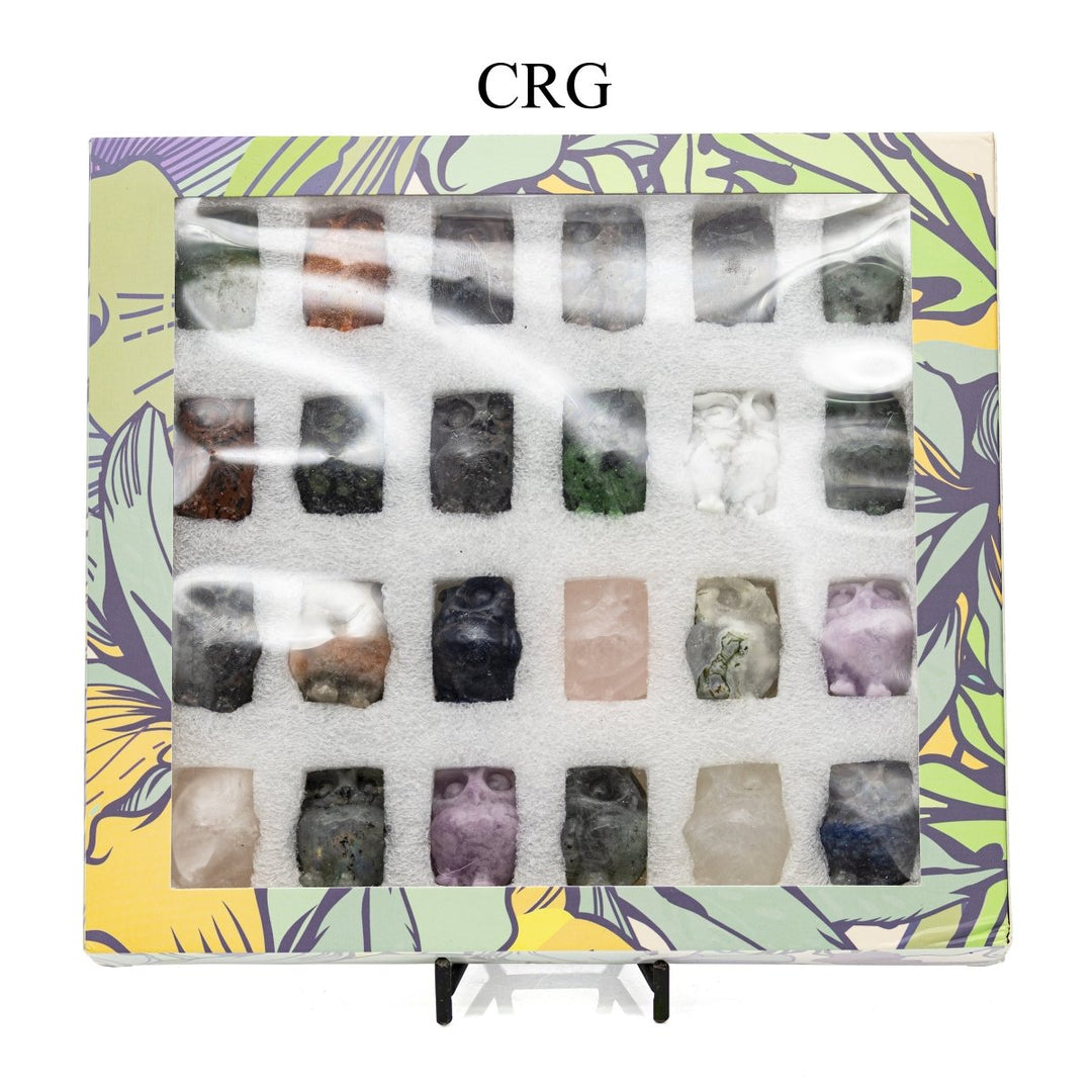 Mixed Gemstone Owl Boxset / 24 Owls per Box!Crystal River Gems