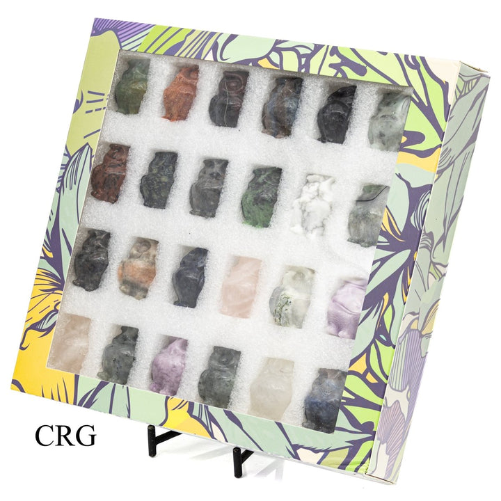 Mixed Gemstone Owl Boxset / 24 Owls per Box!Crystal River Gems