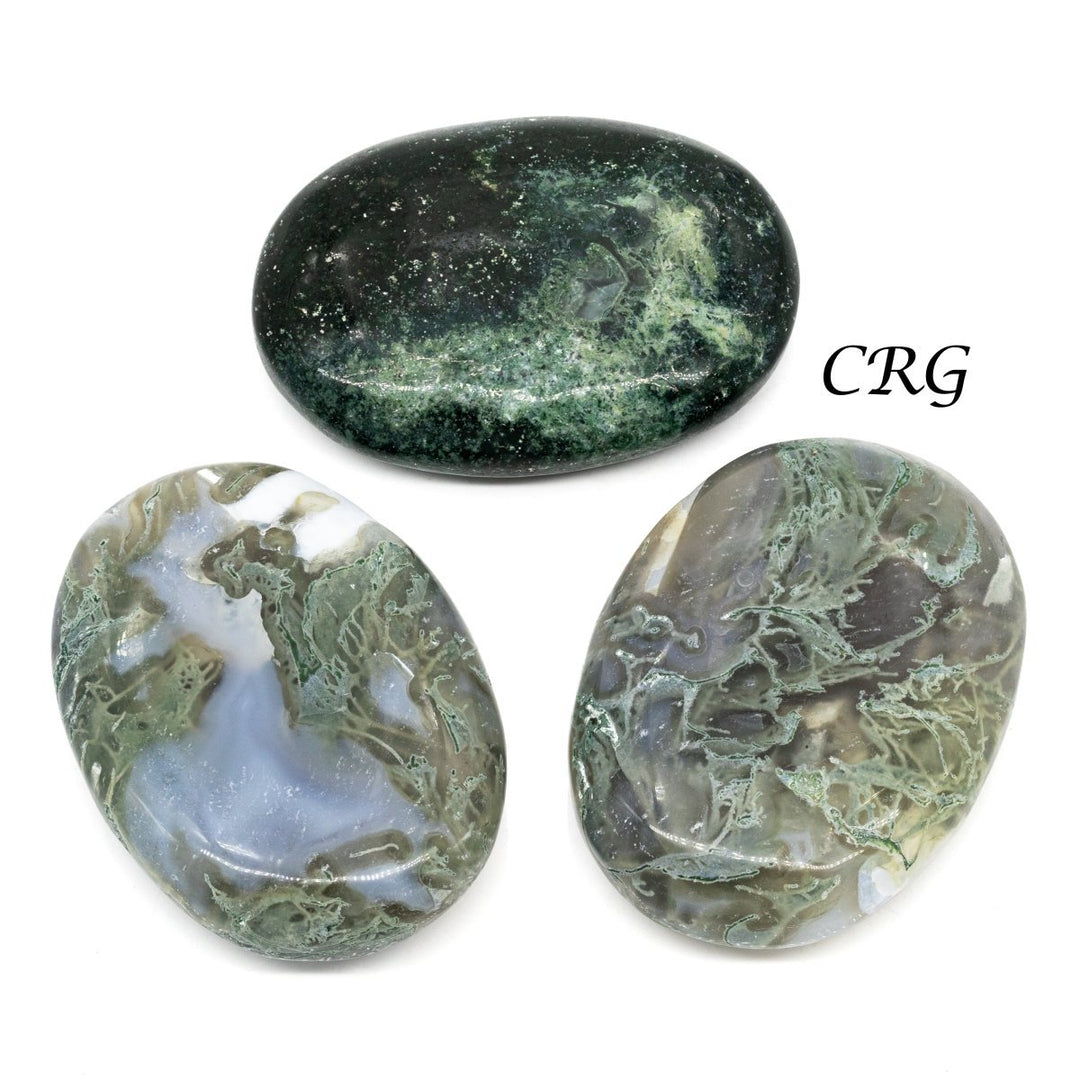 Moss Agate Palm Stone (1 Piece) Size 2 Inches Polished Crystal Worry StoneCrystal River Gems