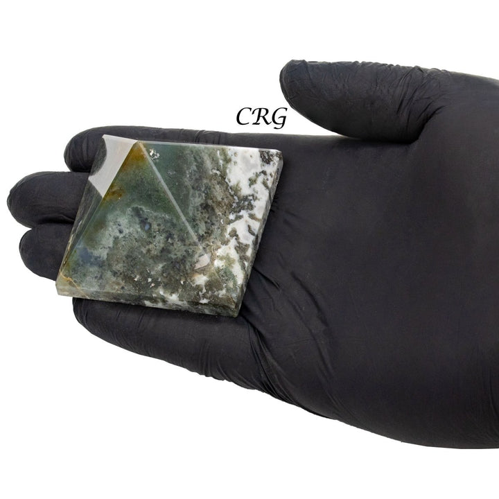 Moss Agate Pyramid (1 Piece) Size 2 to 3 Inches Faceted GemstoneCrystal River Gems