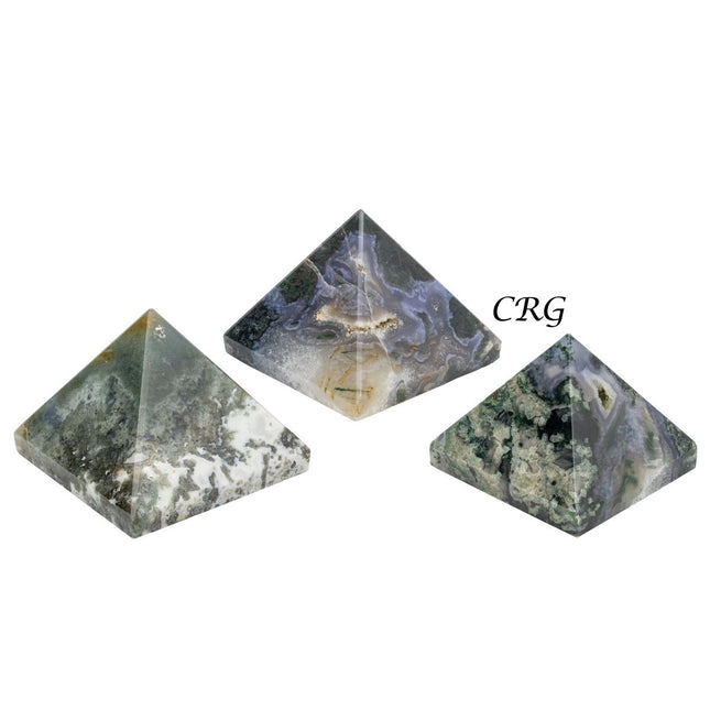 Moss Agate Pyramid (1 Piece) Size 2 to 3 Inches Faceted Gemstone