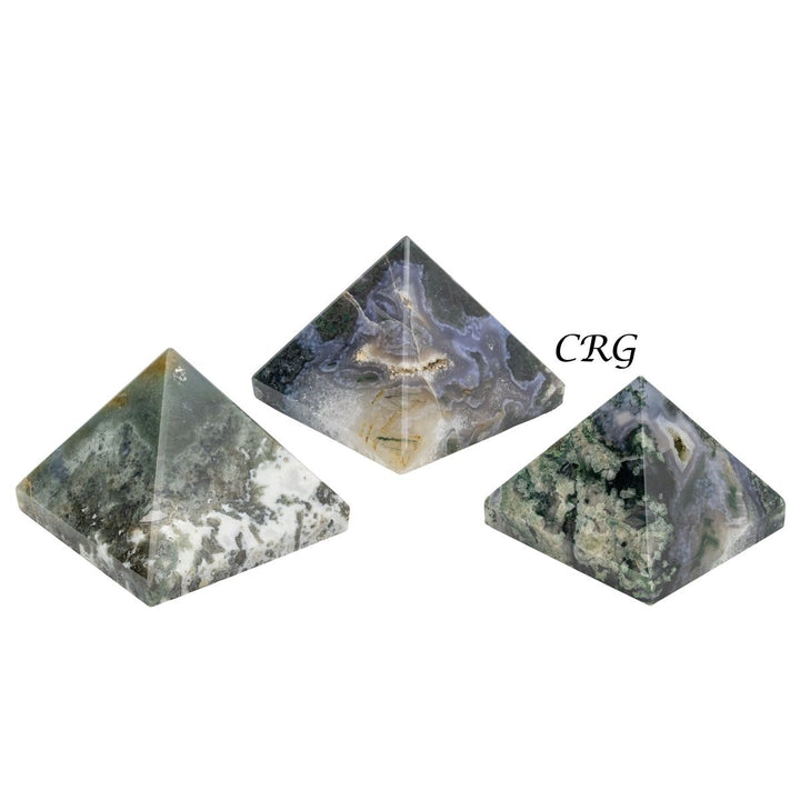 Moss Agate Pyramid (1 Piece) Size 2 to 3 Inches Faceted GemstoneCrystal River Gems