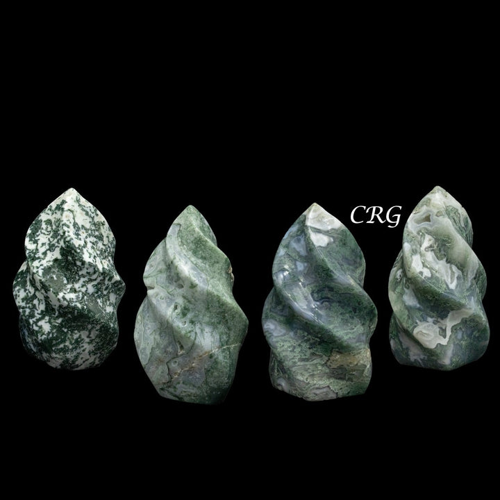 Moss Agate Twisted Flame 1 LB.Crystal River Gems