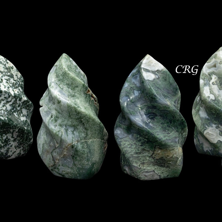 Moss Agate Twisted Flame 1 LB.Crystal River Gems