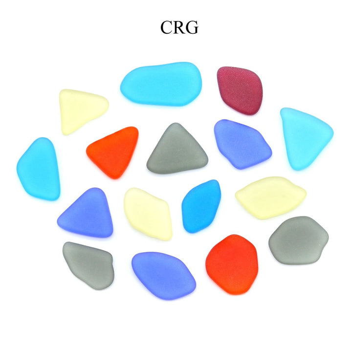 Multicolored Sea Glass Mix (5 Pieces) Size 0.5 to 1 Inch CRG Exclusive Crystal AssortmentCrystal River Gems