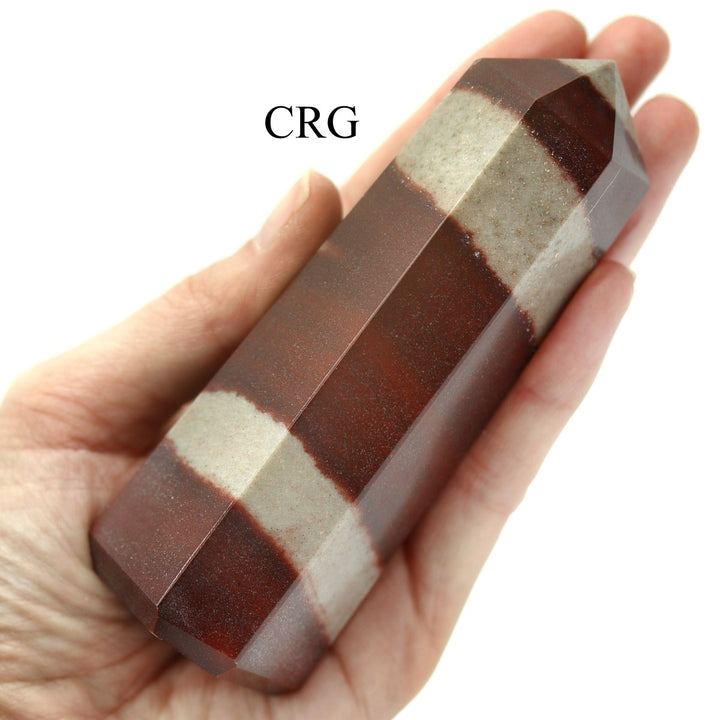 Narmada Shiva Lingam Point (3 - 5 Inches) (1 Pc) Polished 6 - Sided Faceted Gemstone Tower PointCrystal River Gems