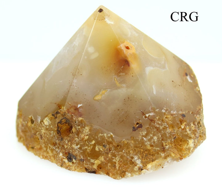 Natural Top Polished Agate Point with Cut Base (1 Point) Size 3 to 5 Inches Crystal DecorCrystal River Gems