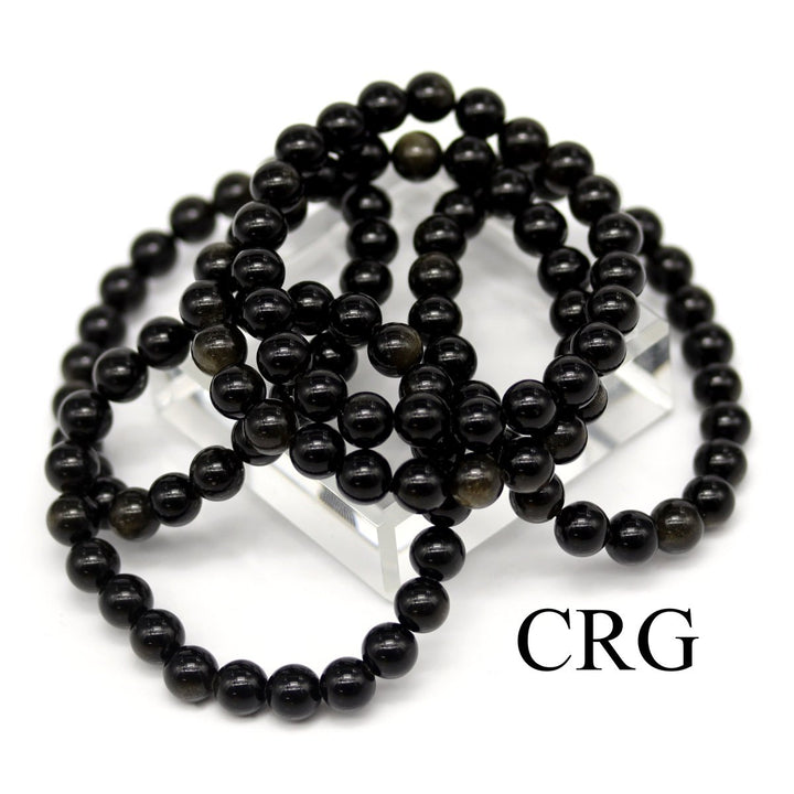 Obsidian Golden Sheen Stretch Bracelet (1 Piece) Size 8 mm Stretch Bead BraceletCrystal River Gems