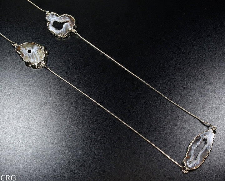 Oco Geode Slice Necklace with Gold Plating (1 Piece) Size 32 Inches Crystal Jewelry CharmCrystal River Gems