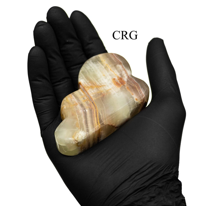 Onyx Green Banded Clouds (1 Kilogram) Size 1.5 to 3.5 Inches Polished Standing Gemstone ShapesCrystal River Gems