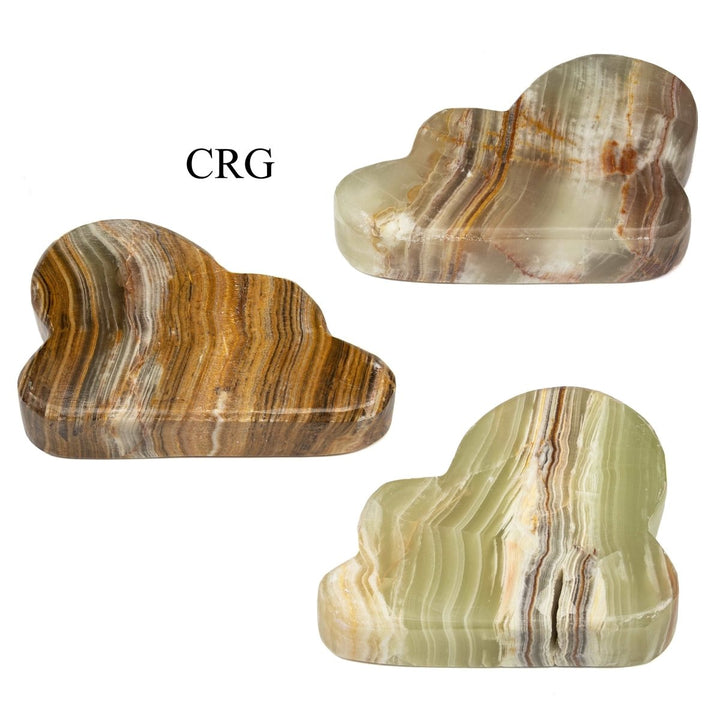 Onyx Green Banded Clouds (1 Kilogram) Size 1.5 to 3.5 Inches Polished Standing Gemstone ShapesCrystal River Gems