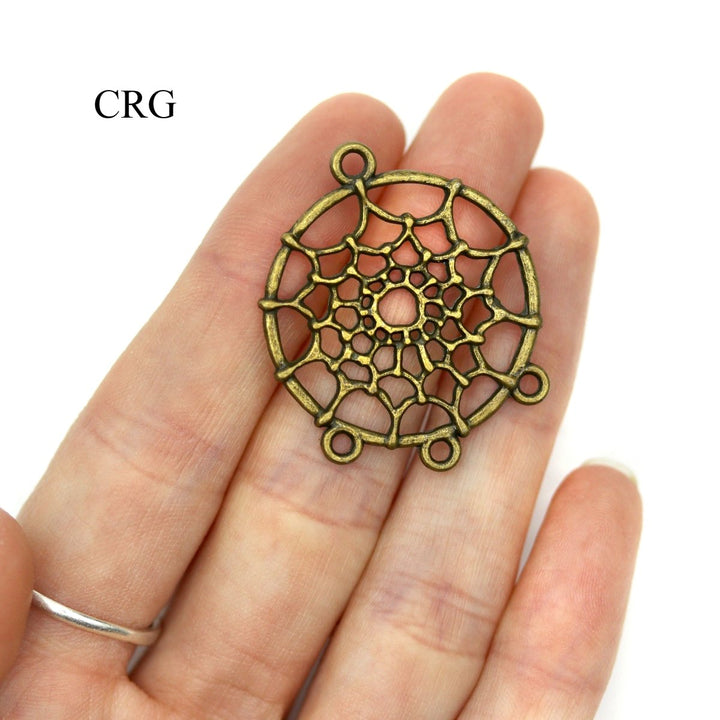 PACK OF 10 - Dream Catcher Connector Charm Pendant / 33x28mm avgCrystal River Gems