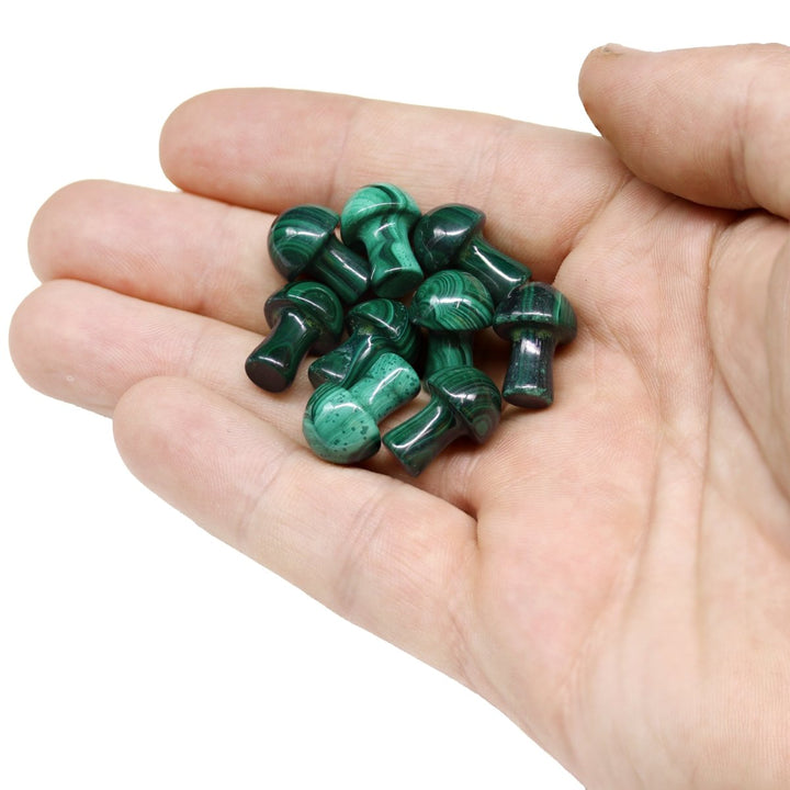PACK OF 10 - Mini Malachite Mushrooms / .5" - .75" avg.Crystal River Gems