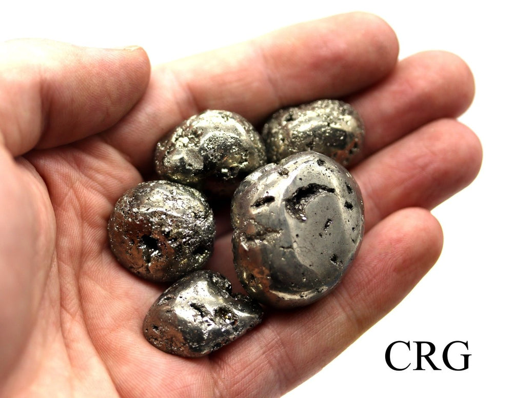Peru Iron Pyrite Tumbled - 25 - 35 mm - 8 OZ LOTCrystal River Gems