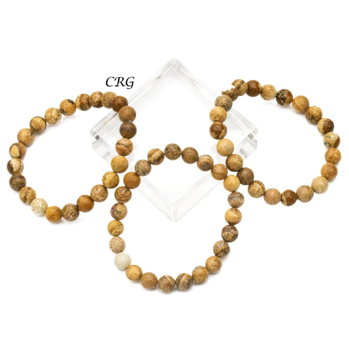 Picture Jasper Bracelet (1 Piece) Size 8 mm Crystal Bead Stretch JewelryCrystal River Gems