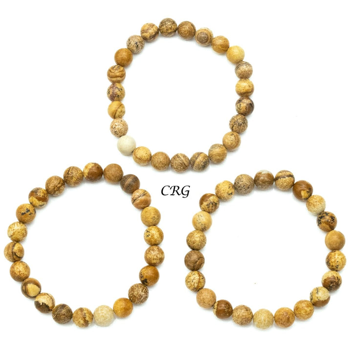 Picture Jasper Bracelet (1 Piece) Size 8 mm Crystal Bead Stretch JewelryCrystal River Gems