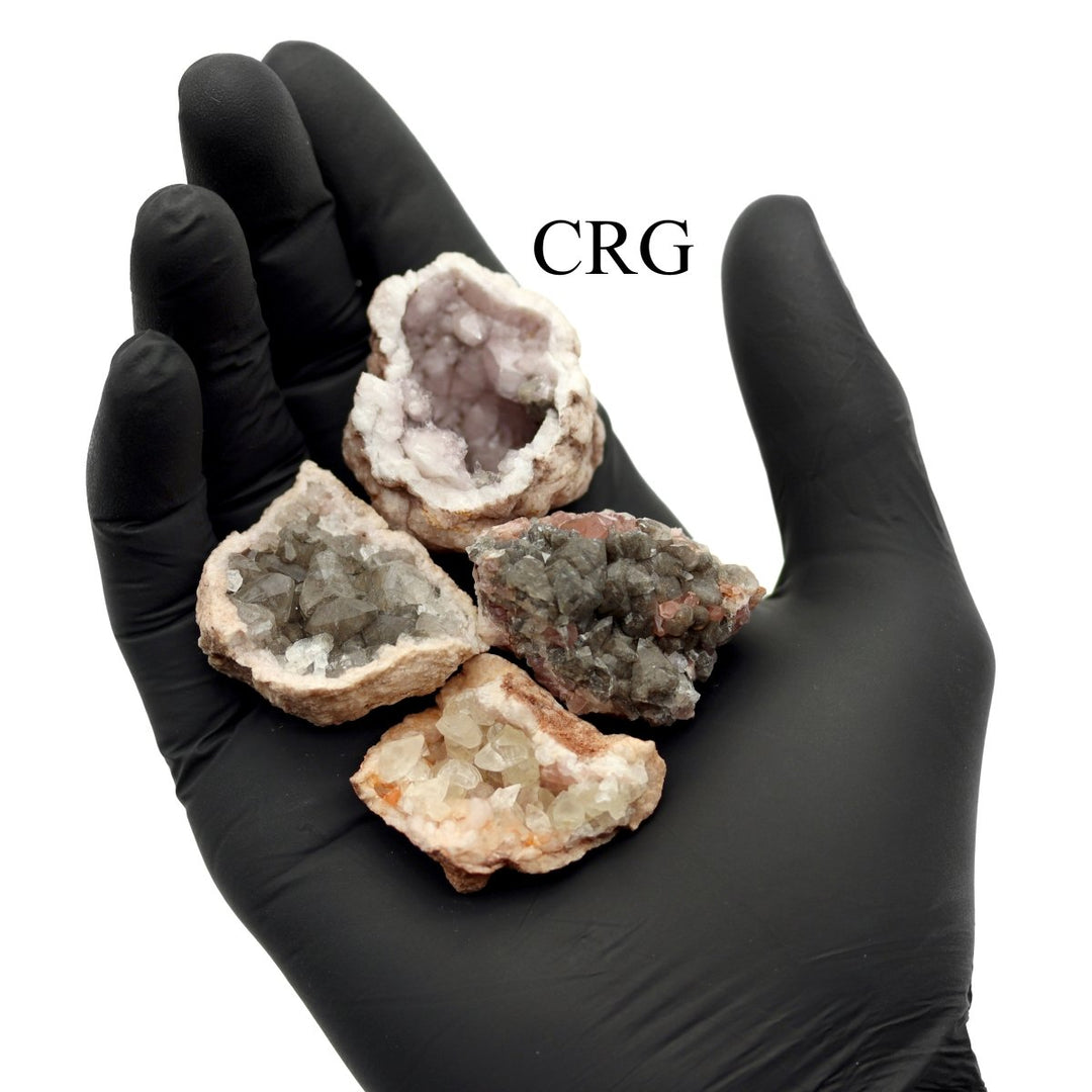 Pink Amethyst Geode (1.5 - 3.5 Inches) (1 Pc) Small Geode Crystal with Calcite InclusionsCrystal River Gems
