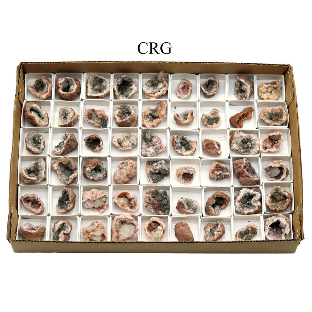 Pink Amethyst Geodes with Calcite Inclusions (1 - 3 in) Wholesale Lot Flat (54 pcs)Crystal River Gems