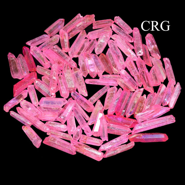 Pink Aura Quartz Points (1 Pound) Size 1 to 2 Inches Bulk Wholesale Lot Crystal MineralsCrystal River Gems