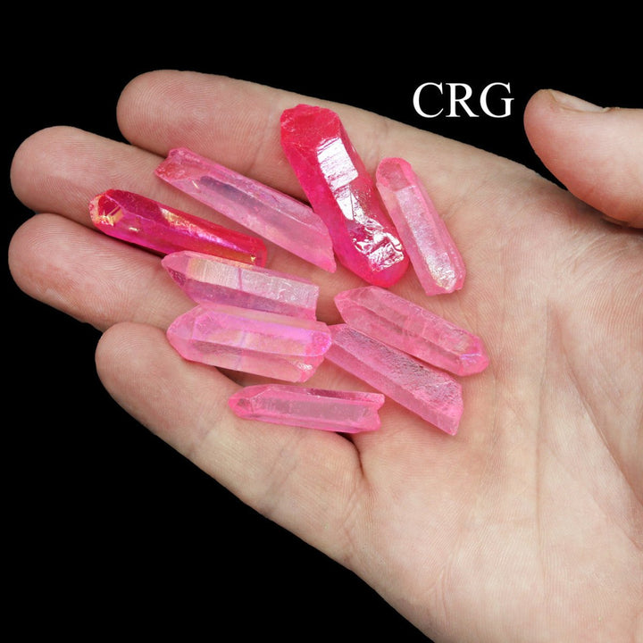 Pink Aura Quartz Points (1 Pound) Size 1 to 2 Inches Bulk Wholesale Lot Crystal MineralsCrystal River Gems