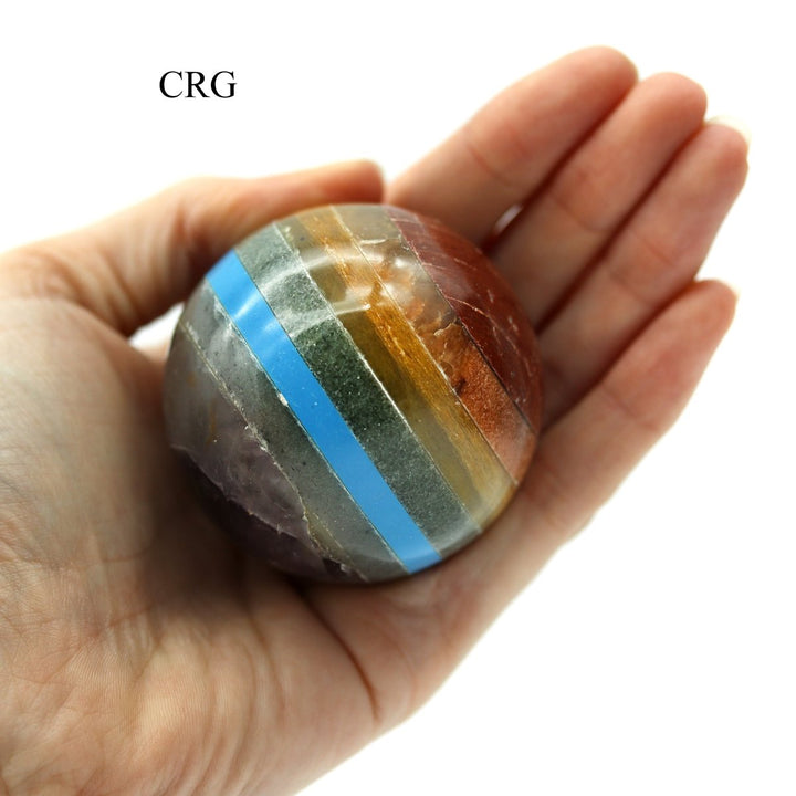 QTY 1 - 7 Stone Gemstone Sphere / 40 - 50mm AVGCrystal River Gems