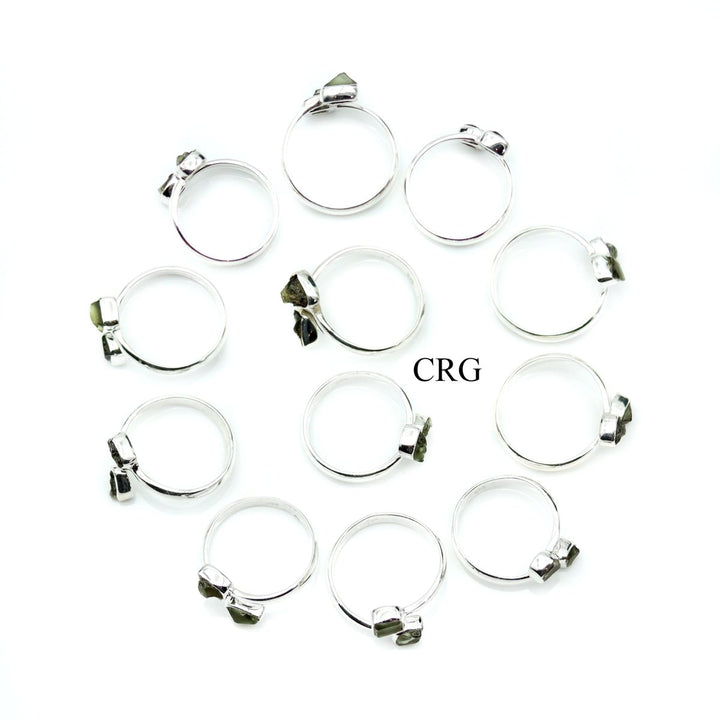 QTY 1 - 925 Sterling Silver Moldavite Rings / ADJUSTABLECrystal River Gems