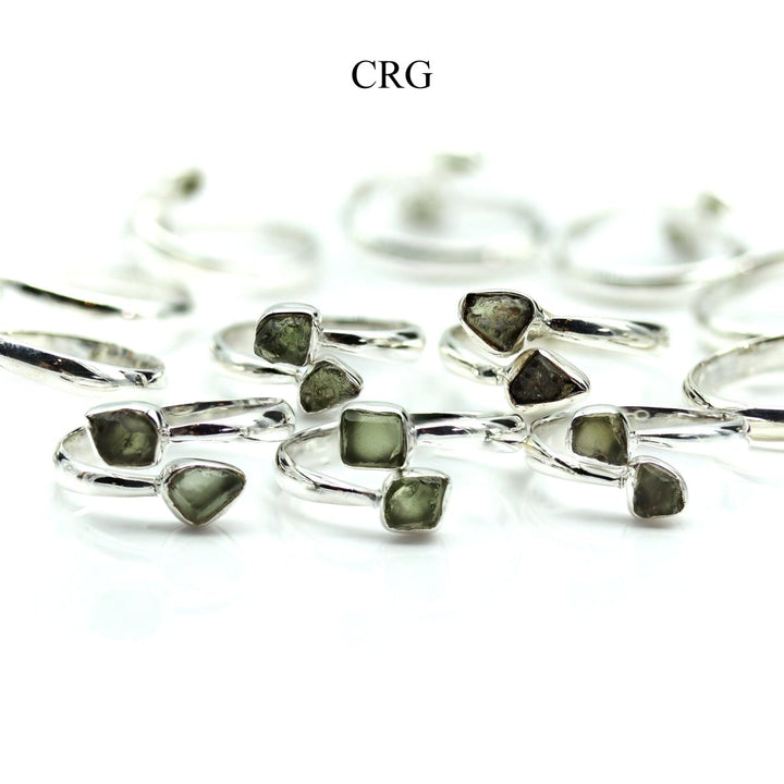QTY 1 - 925 Sterling Silver Moldavite Rings / ADJUSTABLECrystal River Gems