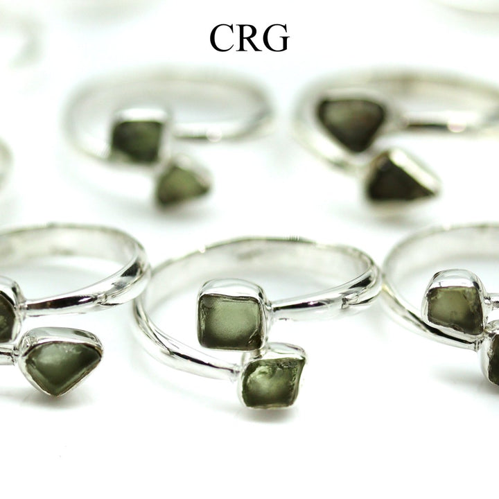 QTY 1 - 925 Sterling Silver Moldavite Rings / ADJUSTABLECrystal River Gems