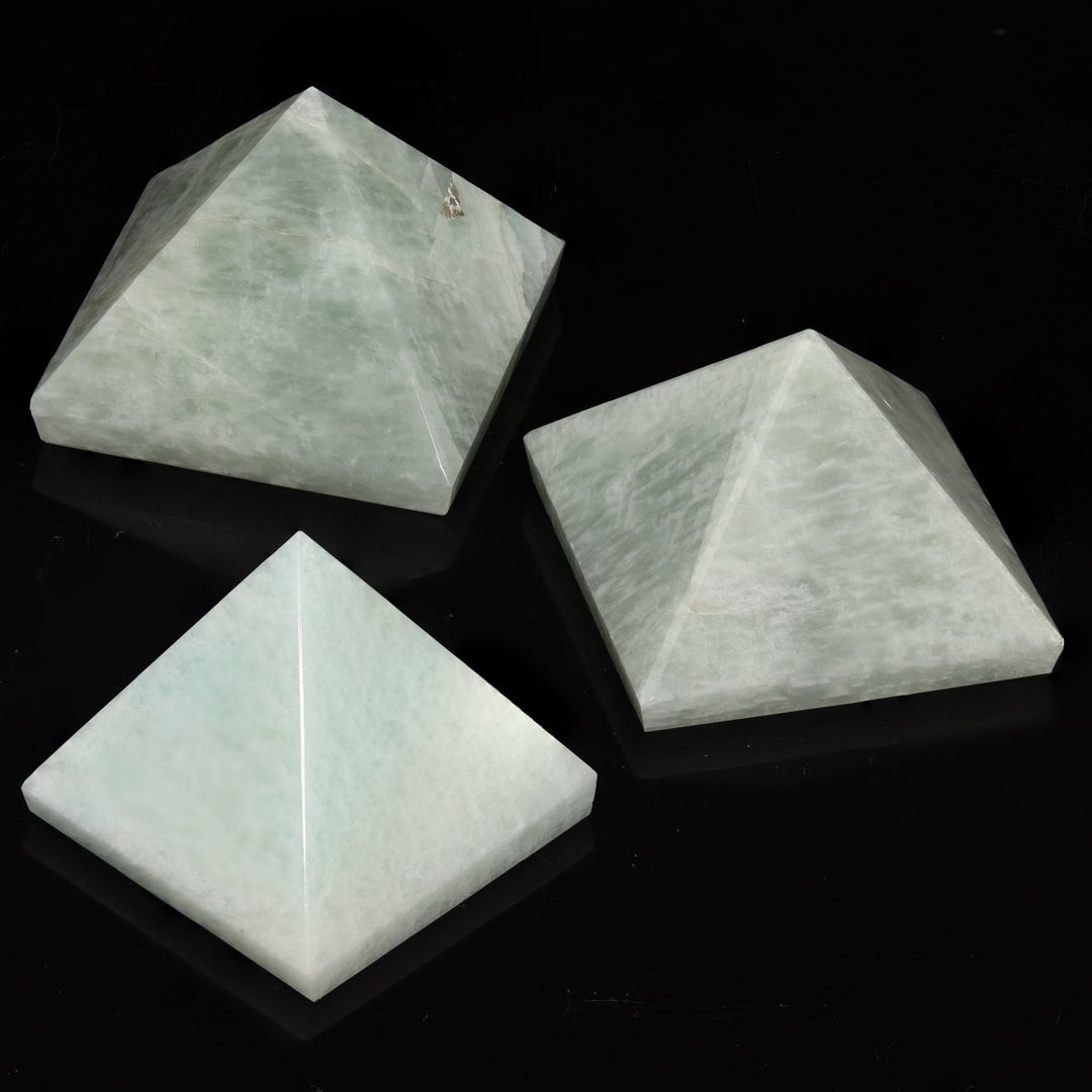 QTY 1 - Amazonite Pyramid from India / 2" avgCrystal River Gems