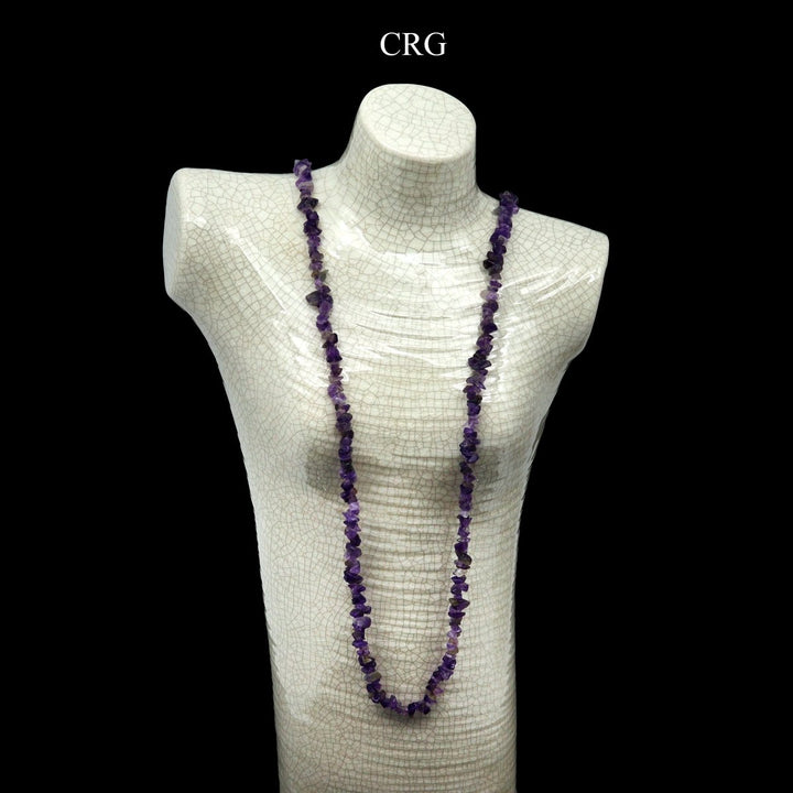 QTY 1 - Amethyst / 32" 'Endless' Chip NecklaceCrystal River Gems
