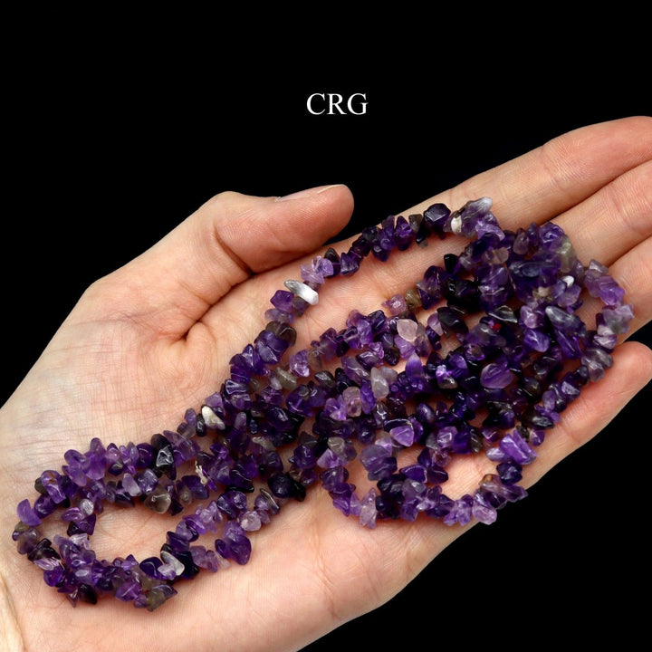QTY 1 - Amethyst / 32" 'Endless' Chip NecklaceCrystal River Gems