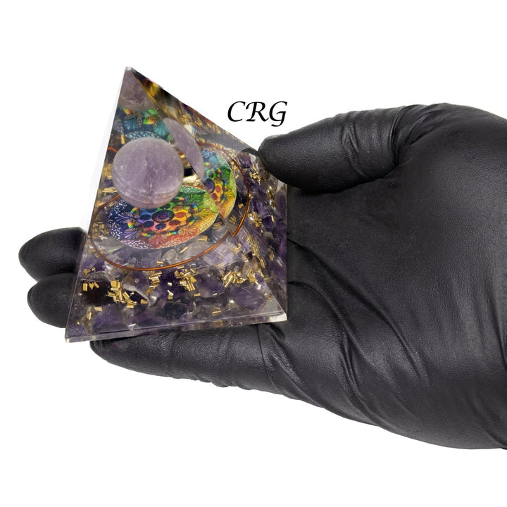 QTY 1 - Amethyst Orgonite PyramidCrystal River Gems