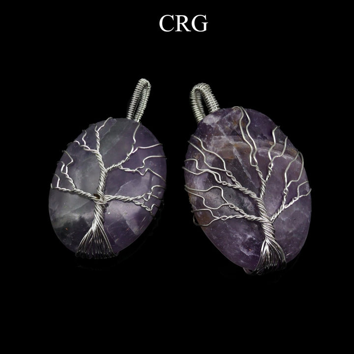 QTY 1 - Amethyst Wire Wrapped Tree of Life PendantCrystal River Gems