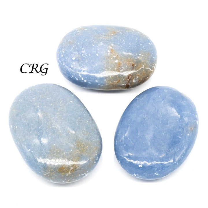 QTY 1 - Angelite Palm Stone / 2" AvgCrystal River Gems