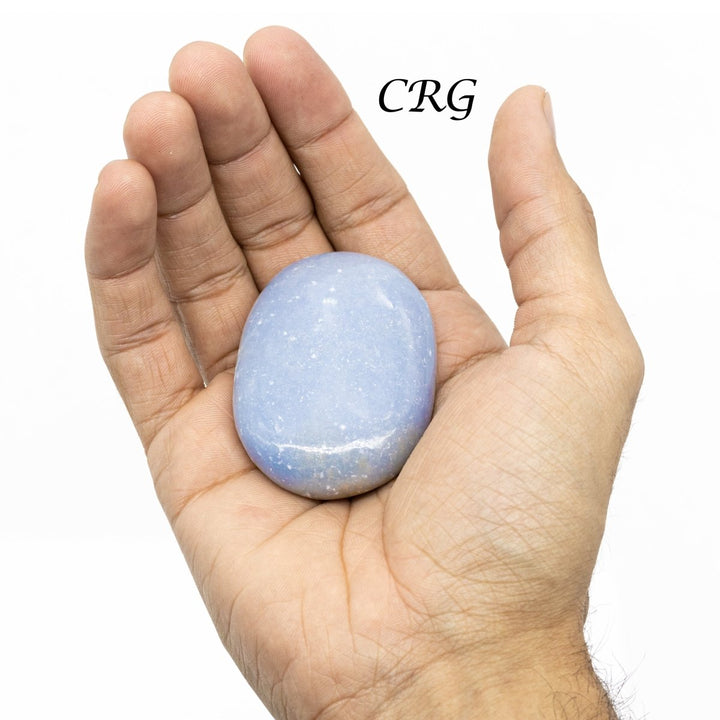 QTY 1 - Angelite Palm Stone / 2" AvgCrystal River Gems