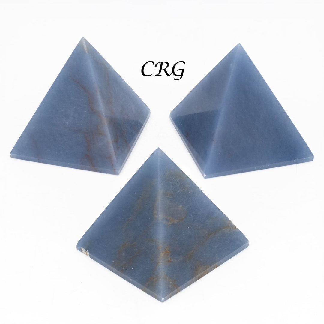 QTY 1 - Angelite Pyramid / 60 - 70mm AVGCrystal River Gems