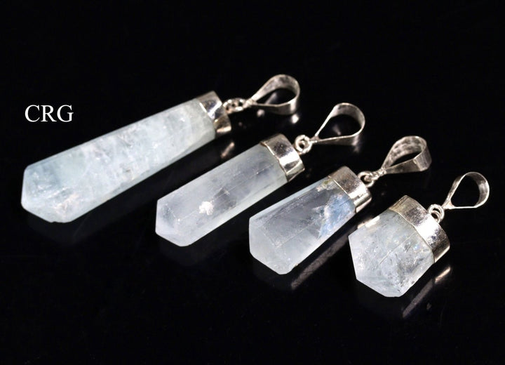QTY 1 - Aquamarine Sterling Silver Pendant / 1" AvgCrystal River Gems