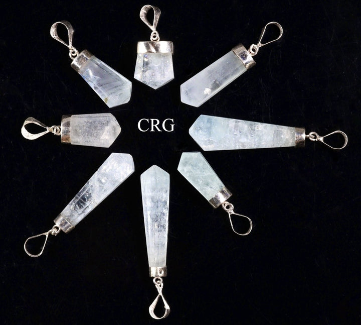 QTY 1 - Aquamarine Sterling Silver Pendant / 1" AvgCrystal River Gems