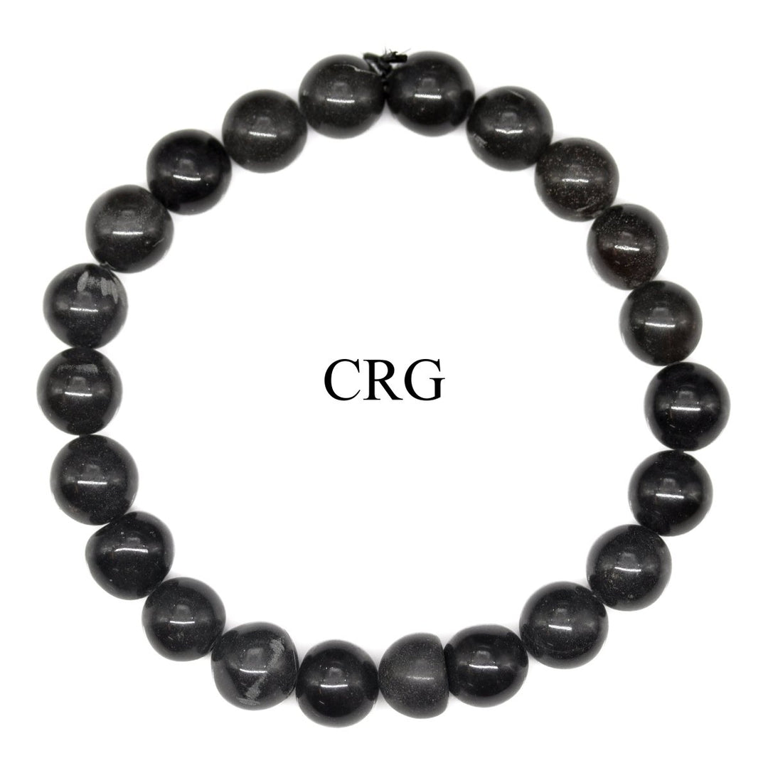 QTY 1 - Black Agate Tumbled Bead Stretch BraceletCrystal River Gems