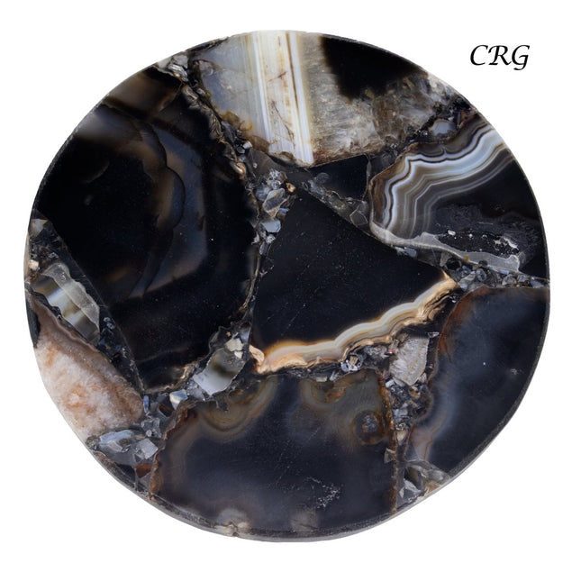 QTY 1 - Black Onyx Orgonite Coaster / 4" Round Avg.
