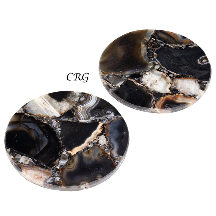 QTY 1 - Black Onyx Orgonite Coaster / 4" Round Avg.Crystal River Gems