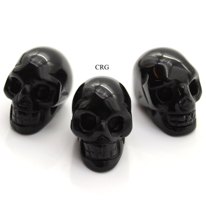 QTY 1 - Black Tourmaline Gemstone Skull / 1.5" AVGCrystal River Gems