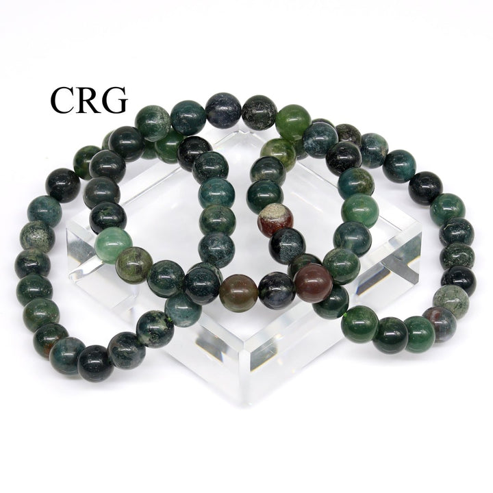 QTY 1 - Bloodstone Tumbled Bead Stretch Bracelet / 8 - 12mm AVGCrystal River Gems