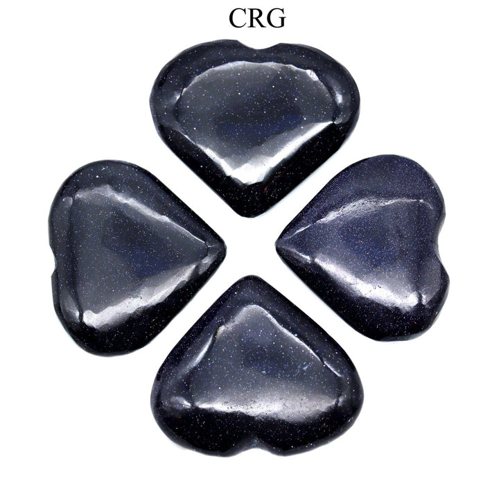 QTY 1 - Blue Goldstone Puffy Heart / 2 - 3" AVGCrystal River Gems