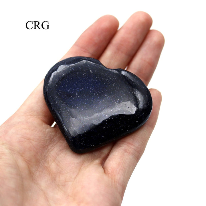 QTY 1 - Blue Goldstone Puffy Heart / 2 - 3" AVGCrystal River Gems