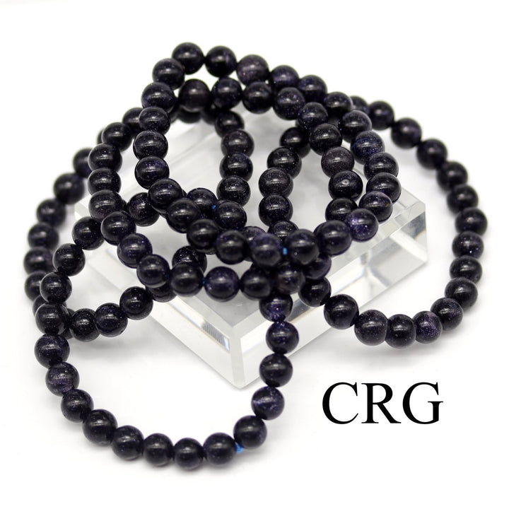 QTY 1 - Blue Goldstone Stretch Bracelet / 8mm AVGCrystal River Gems