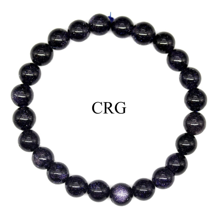 QTY 1 - Blue Goldstone Tumbled Bead Stretch Bracelet / 8mm AVGCrystal River Gems