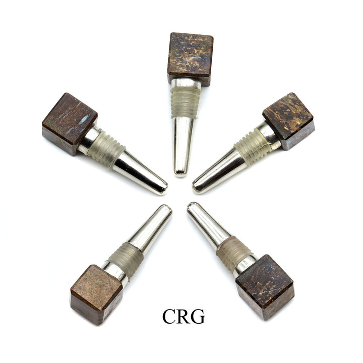 QTY 1 - Bronzite Gemstone Cube Bottle Stopper / 1" AVGCrystal River Gems